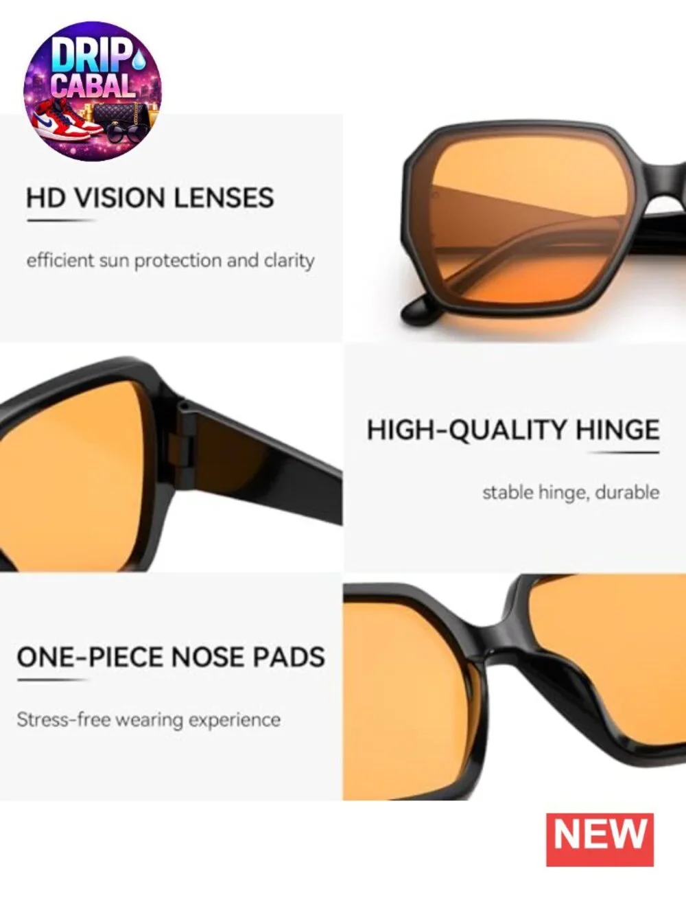 Oversized Square Sunglasses for Women Trendy Fashion UV400 Protection